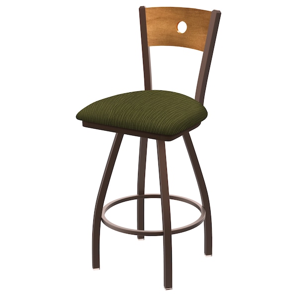 36" Swivel Counter Stool, Black Wrinkle, Med Back, Graph Parrot Seat